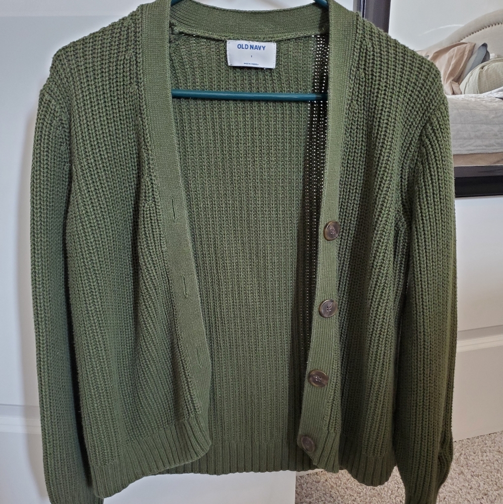 Olive Green Cropped Sweater!
